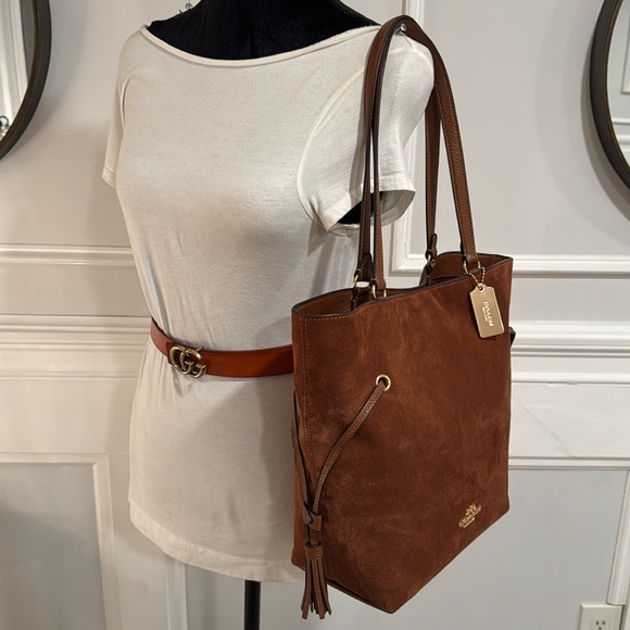 Coach Andy Suede Tassel Tote Bag RARE - Picture 8 of 16